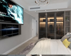 150平三居室现代轻奢风格卧室装修效果图
