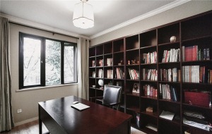 苏州雅戈尔太阳城99平二居室中式风格装修书房