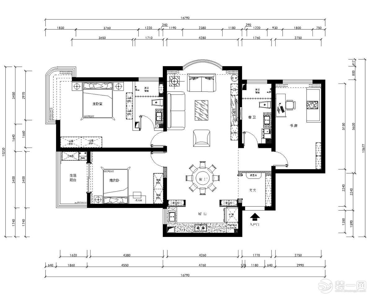 三室兩廳兩衛(wèi)的平面戶型方案