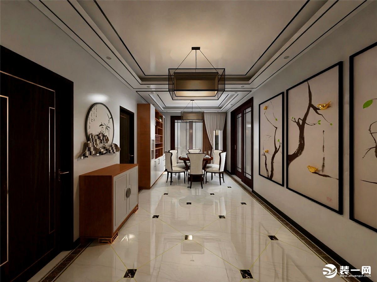 与客厅相呼应，在颜色上与客厅统一色调，也采用了明亮灰乳胶漆，整体给人明亮舒适的感觉。