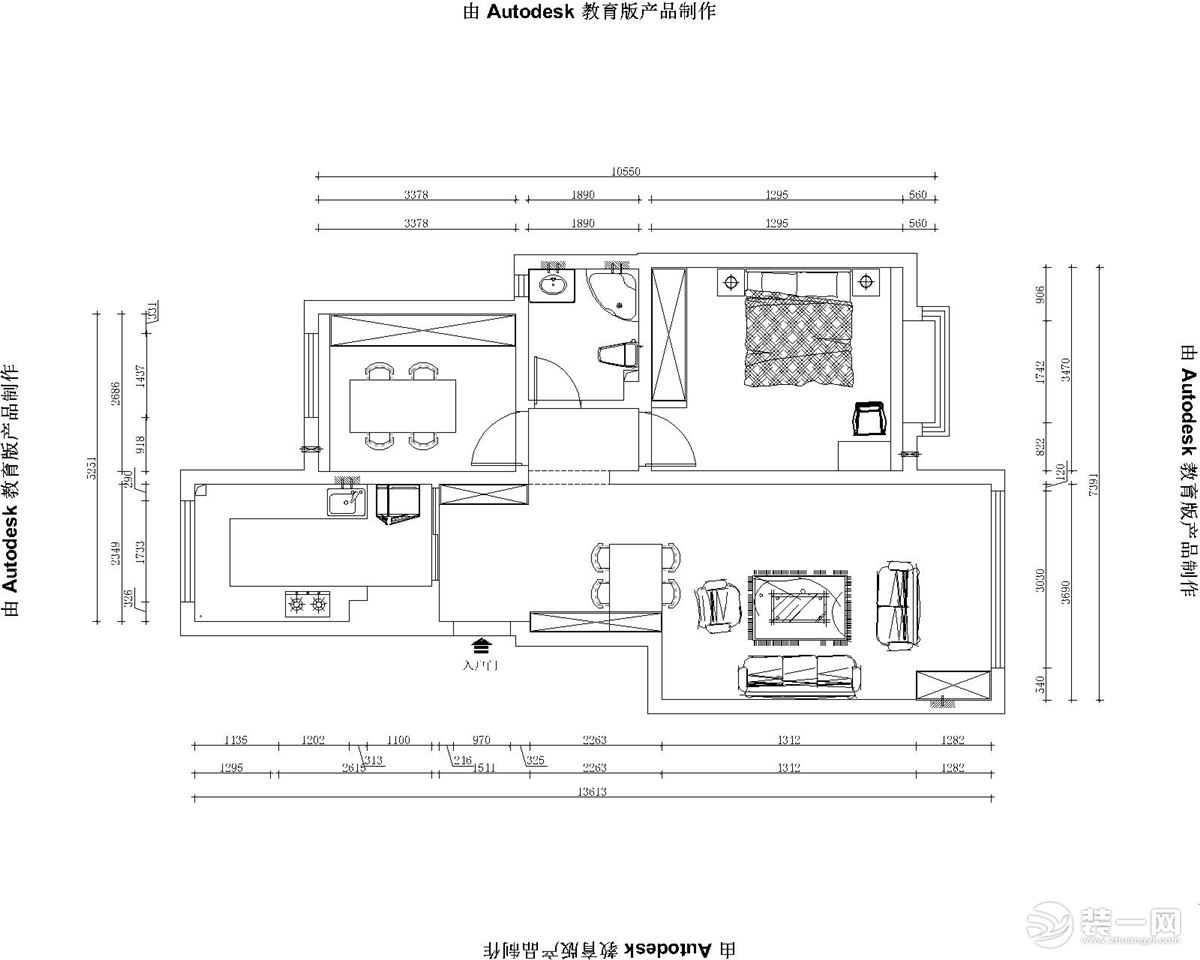 兩室兩廳一廚一衛(wèi)的平面戶型案例