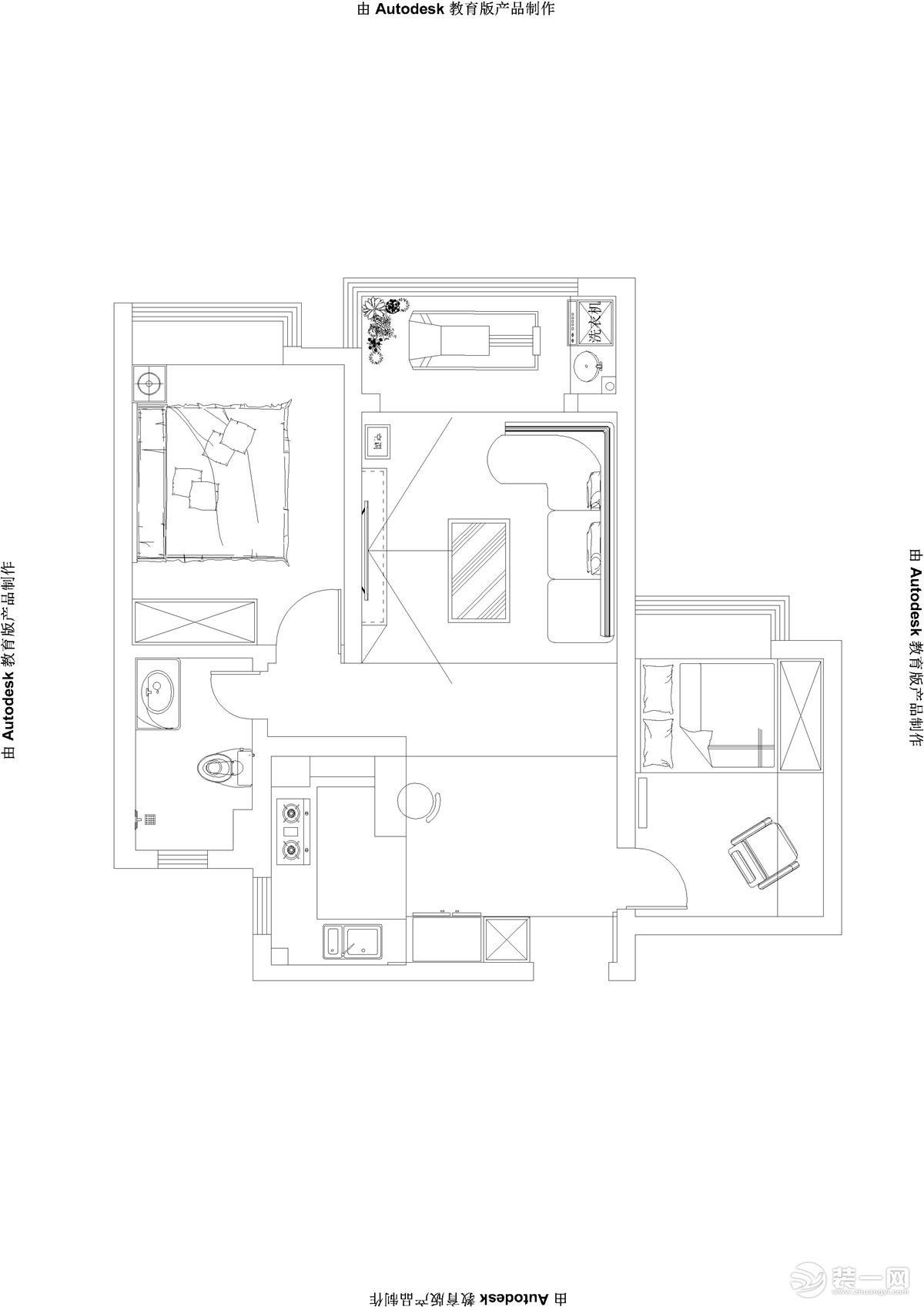 两室两厅一卫的平面户型方案