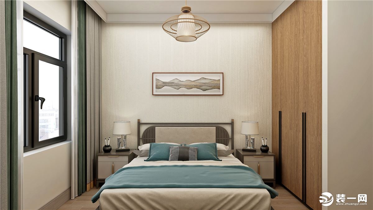 南次卧是作为客房使用，平时有亲戚等来家里的时候住的，在设计上没有设定年龄，采用暖色调的搭配。