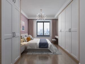 改造后的主卧室宽敞舒适，活动空间增大，收纳也更充足。