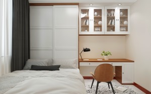次臥室采用了榻榻米的設計，空間有限，榻榻米的設計可以同時滿足休息區域，儲物區域，工作區域