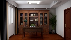 中式风格的设计遵循着对称性的家具摆放，同时在古典形式的家具中采用现代感的设计形式