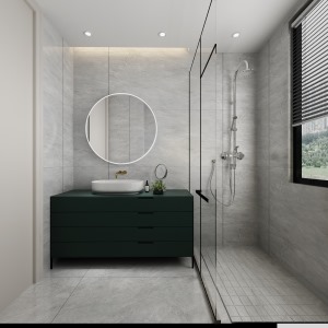 卫生间这块的设计，采用的是干湿分离，规划好每一个区域的动线，整体色调让空间显得干净。