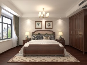 次卧整体采用暖色，温馨舒适为主， 再加上有个大大的飘窗，让卧室不只是说睡觉的地方，也增加卧室的功能性