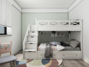 次卧就主要是孩子房间，但是又考虑到之后有客人来入住，所以就将放不下大床的次卧放入了一张双人床。