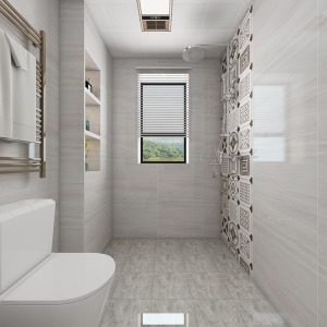 卫生间里边淋浴区设计入墙式壁龛设计，增加了卫生间收纳功能。