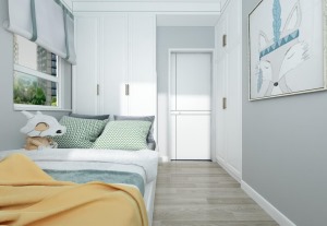 次卧采用榻榻米的设计，整体白色调让空间显得大一些，同时也增加了储物的空间，也可以作为休息场所。