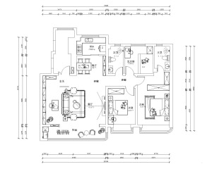 3室2卫两厅的平面户型方案