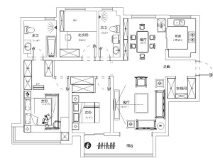 3室2卫2厅的平面户型方案