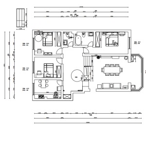 三室两厅一厨两卫的平面户型方案