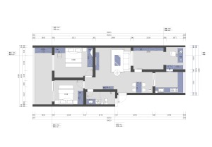 三室两厅一卫的平面户型方案