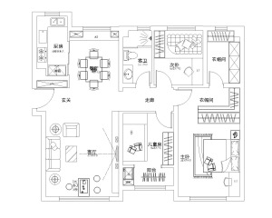 3室2卫2厅的平面户型方案