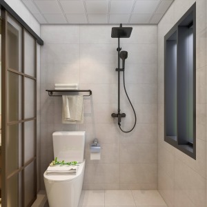 卫生间选择洗手池与淋浴分开，干湿分离，加大了空间利用率。