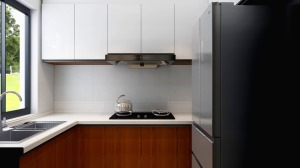 厨房考虑到实用性，把厨房橱柜做了最大化的设计，主要以功能，以实用为主，简洁而不简单。