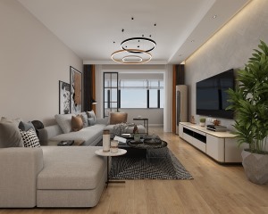客厅地面采用了北欧标志性的材质原木色地板，再加上光线充足，让整个客厅拥有了大自然的颜色和光线。