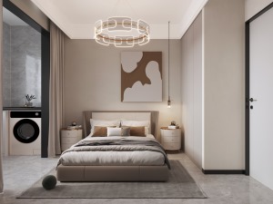 卧室：清新的床品照明系统，墙面，清新的花卉画和高档的照明系统，让你的卧室看起来更加宽