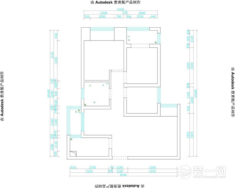 郑州美誉小区98平三居室后现代风格原始结构效果图