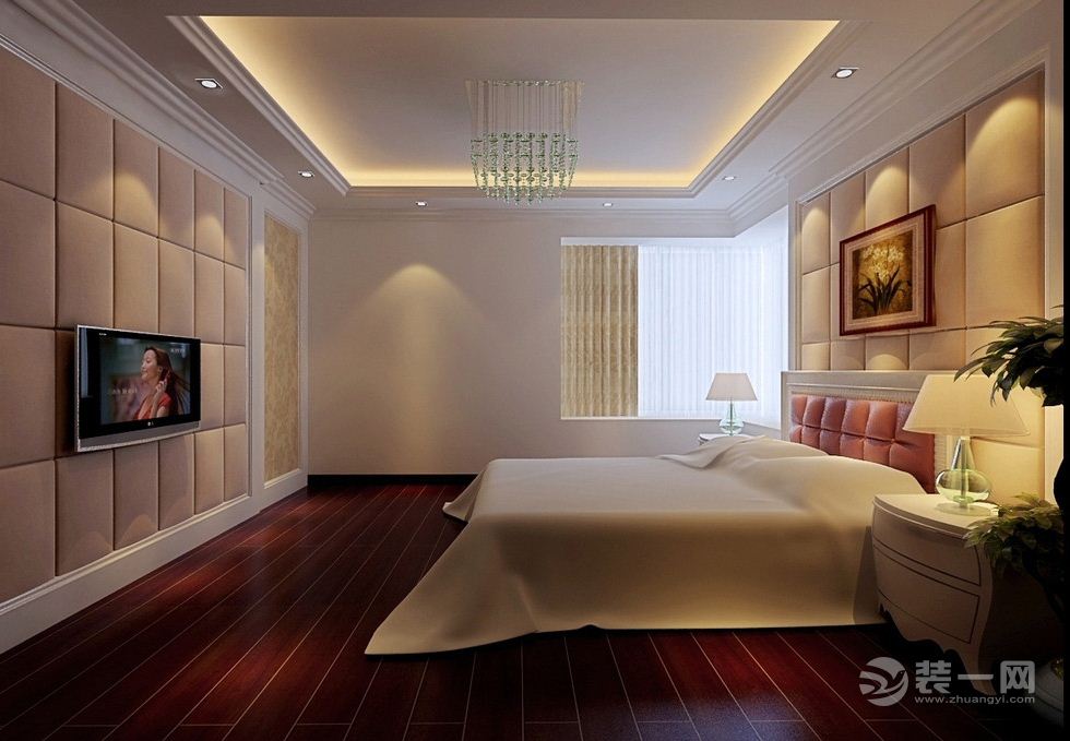 郑州远洋香奈140平三居室简约美式风格远洋香奈卧室效果图展示