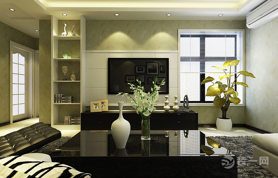郑州天伦锦城118平三居室现代简约客厅装修效果图