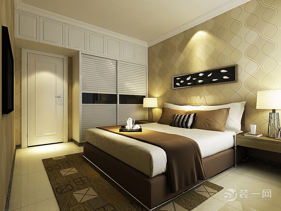 郑州天伦锦城118平三居室现代简约卧室装修效果图