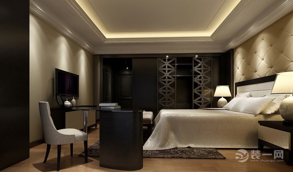 郑州紫荆华庭案例160平三居室中式风格装修卧室