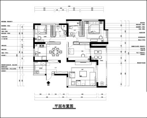 郑州长庆园140平四居室现代简约风格平面布置图