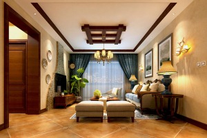 郑州财信圣堤亚纳120平三居室美式风格