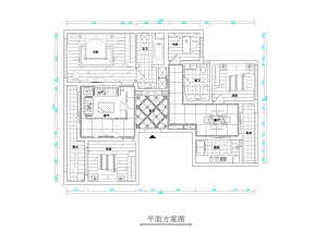 郑州城开绿园163平四居室欧式风格 平面布局户型图