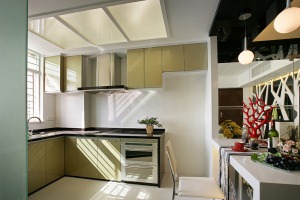 郑州紫荆花都138平三居室简欧风格装修厨房效果图