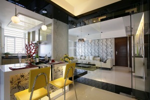 郑州紫荆花都138平三居室简欧风格装修客厅效果图