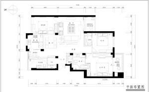 中牟东宫企业家宛180平三居室中式风格平面效果图