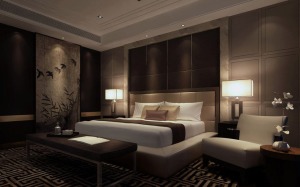 郑州紫荆华庭案例160平三居室中式风格装修卧室