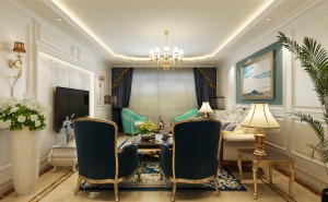 哈尔滨盛和世纪100平米三居室地中海风格客厅