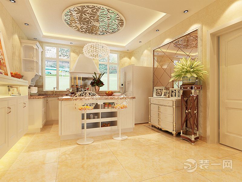广州星尚130平米三居室欧式风格餐厅效果图