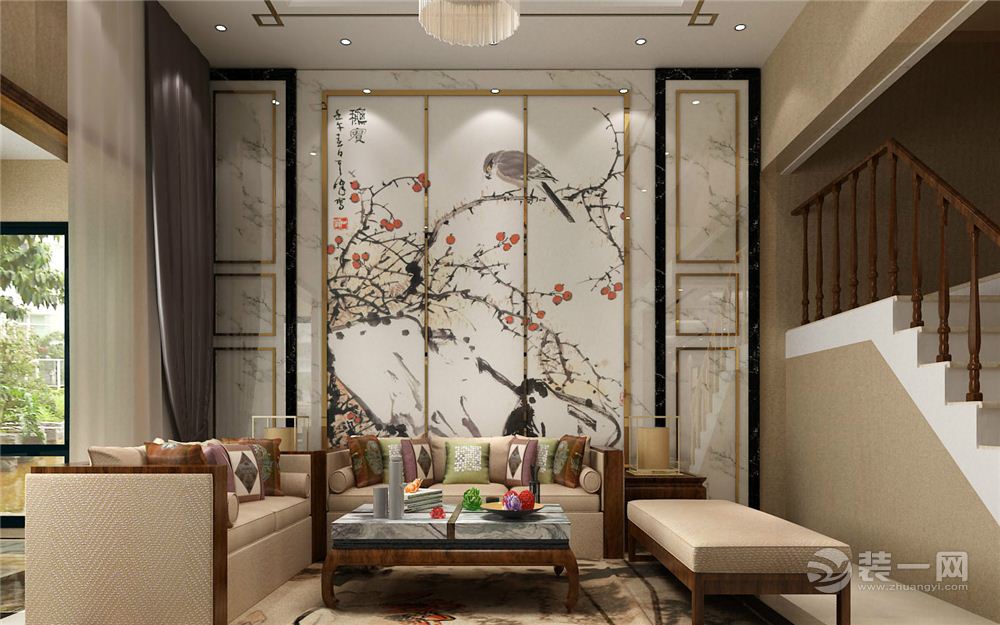 南昌洪城东方国际189平米复式中式风格客厅