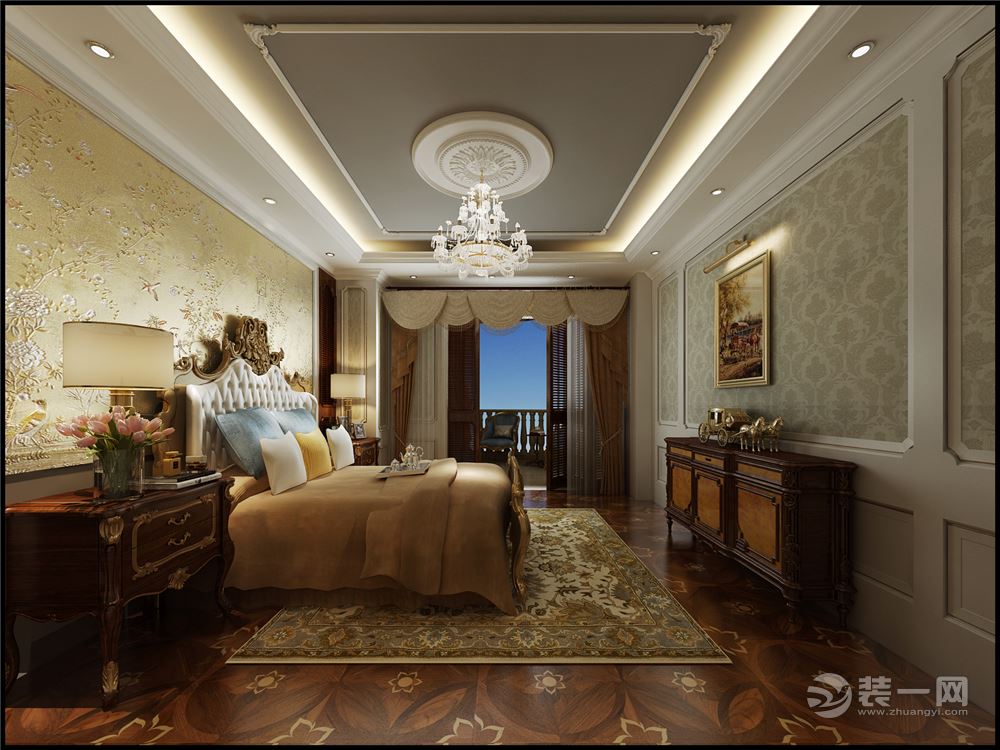 蓉城复式房法式卧室吊灯效果图