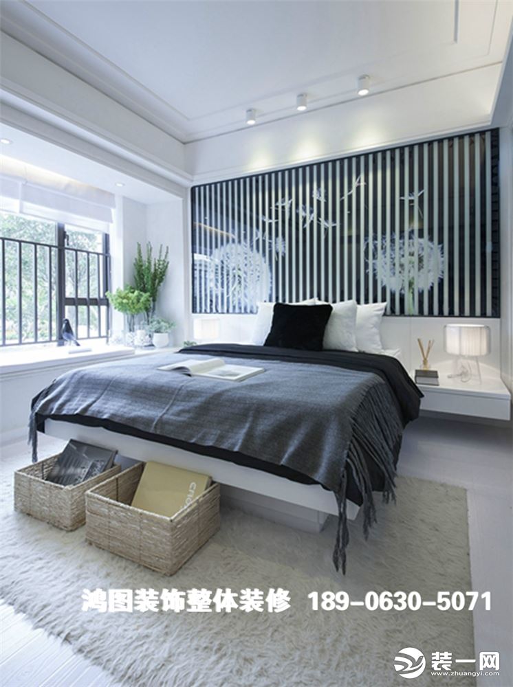 威海荣成石核馨园145平三居室现代风格卧室