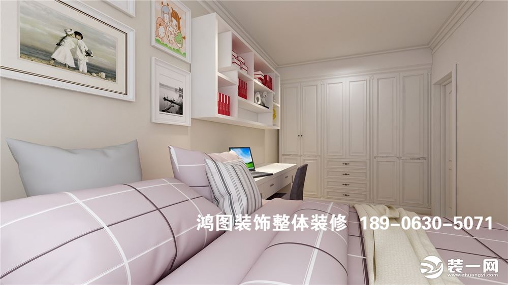 威海荣成靖海小区140平三居室现代风格次卧