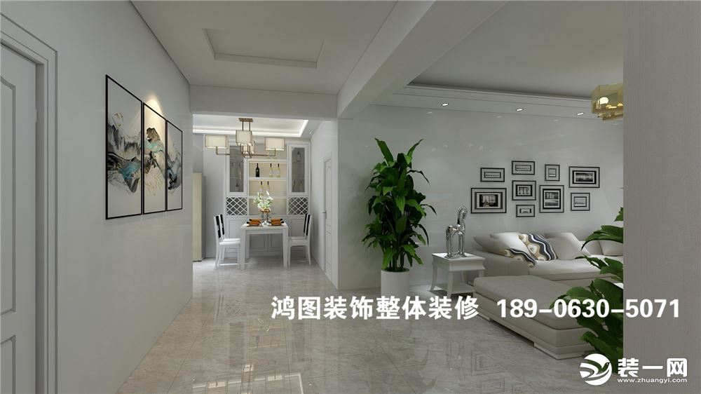 威海荣成靖海小区140平三居室现代风格客厅