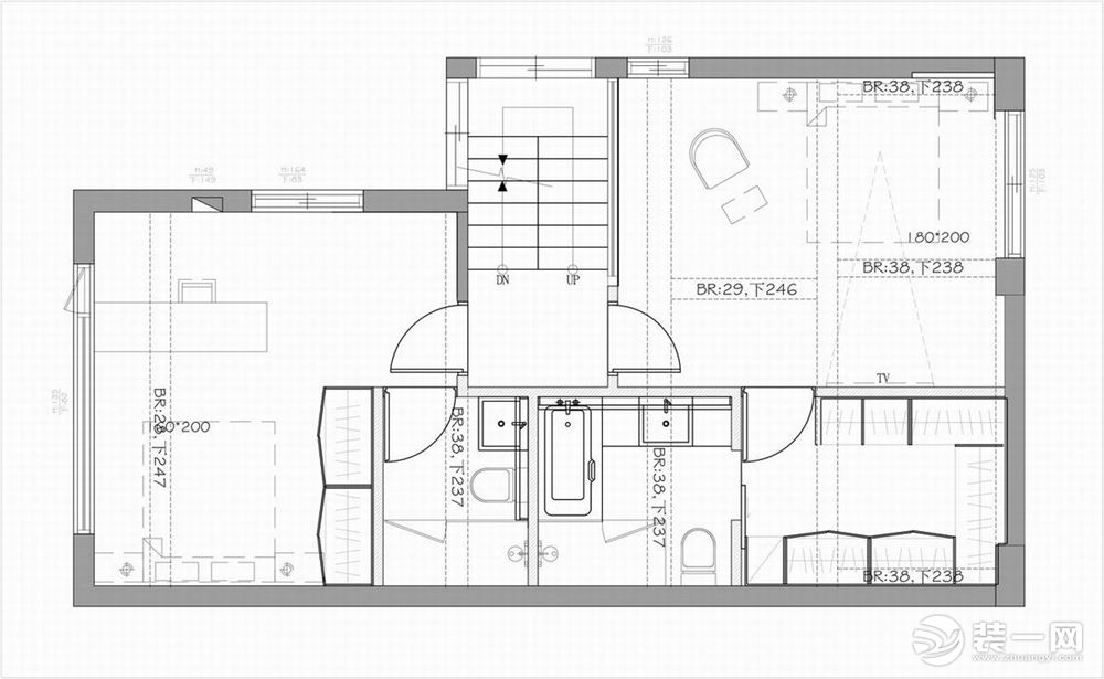 威海东山家园93平二居室后现代风格平面布局