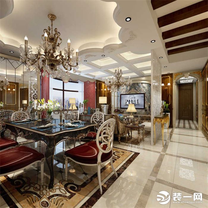 【微信：17353504997】振华海滨假日207平米欧式风格装修效果图餐厅