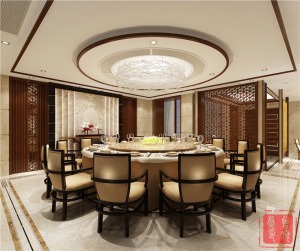 胡锦花园300平米复式新中式风格装修效果图餐厅