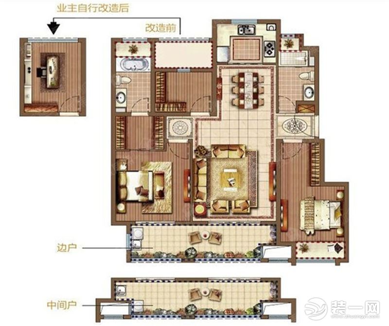 安然居装饰香溪源103平北欧风-户型图，设计师陈俊文。装修咨询热线：18550504103