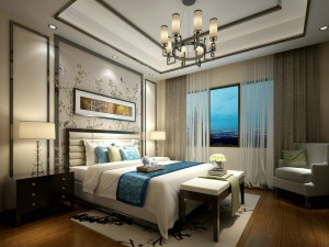 苏公馆-中式风格-卧室效果图