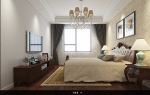 别墅设计-朗诗绿洲-欧式风格-卧室效果图