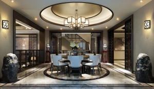 秋霞坊别墅项目装修中式风格设计案例展示，上海腾龙别墅设计作品，欢迎品鉴